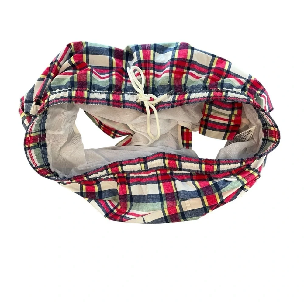 NEW Brooks Brother's Mens XL Plaid Drawstring Swimming Lined Preppy Short Trunks